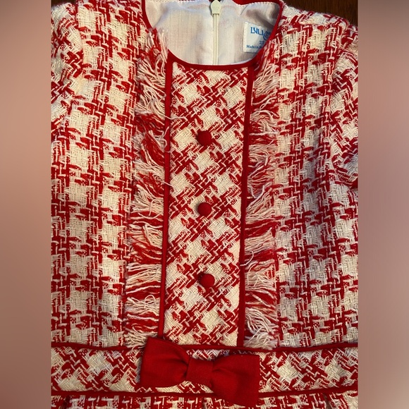 Luli And Me Girls’ red and white tweed Cap Sleeve Dress, Size 2T - Picture 7 of 7